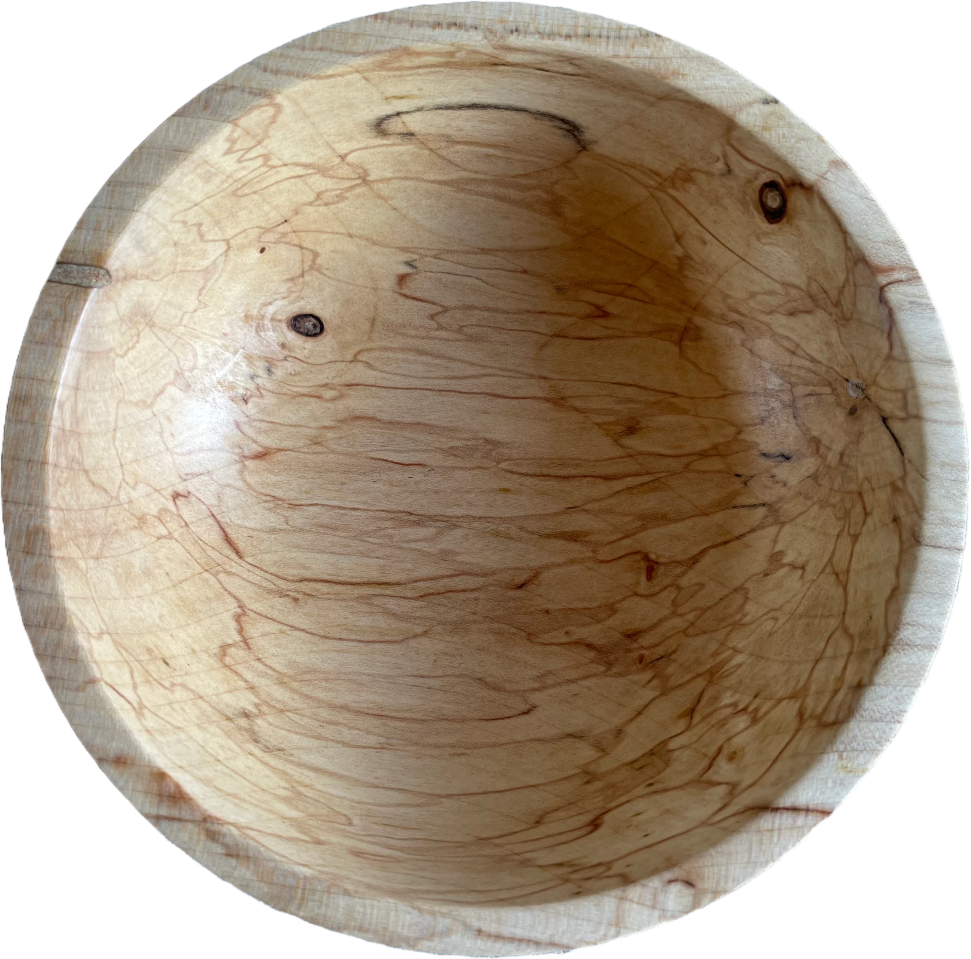 A mediums sized white bowl with a ripple effect