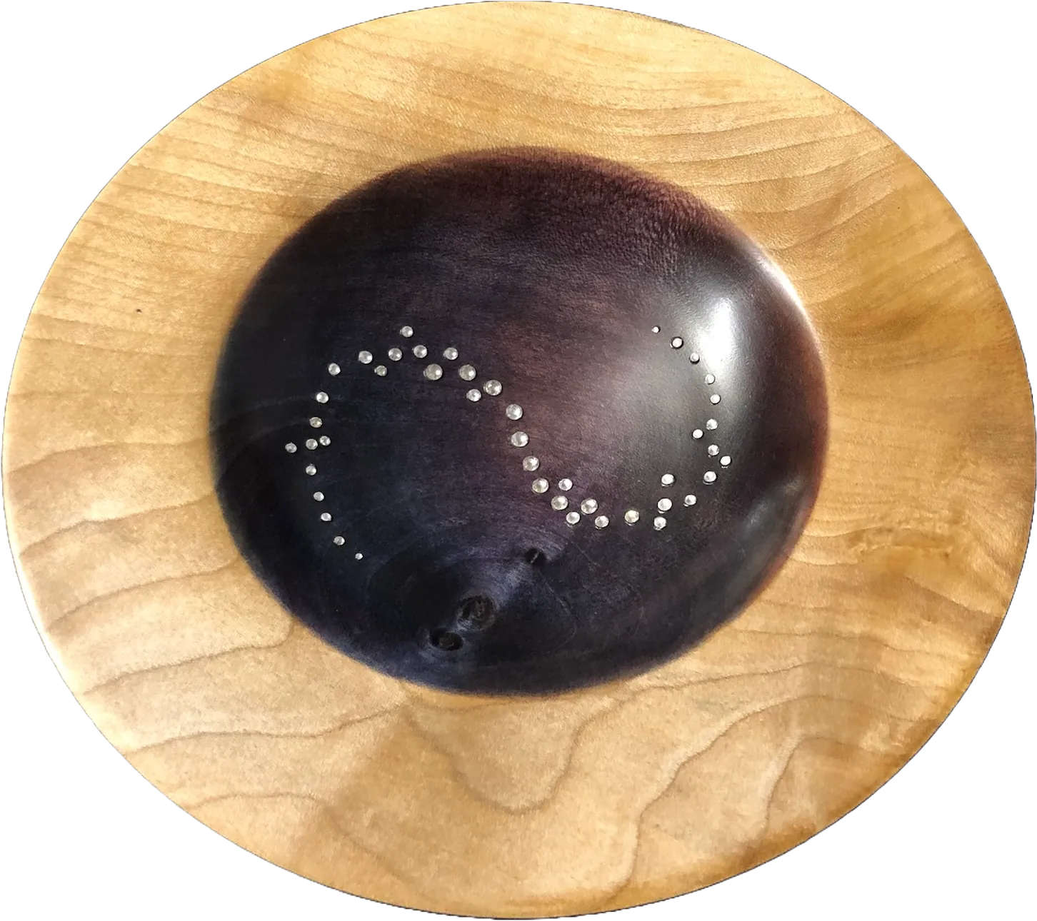 a medium sized bowl with the night sky painted in the centre