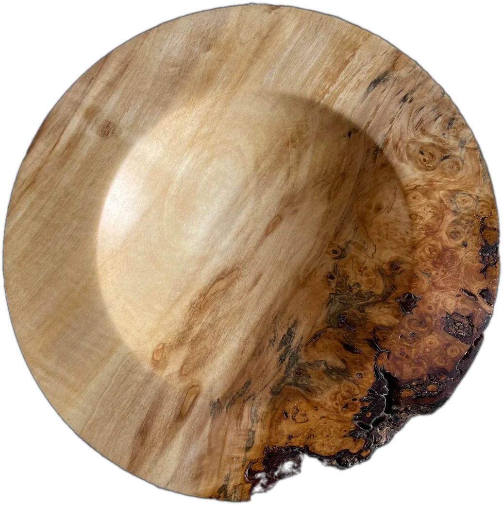 a medium sized light burr bowl